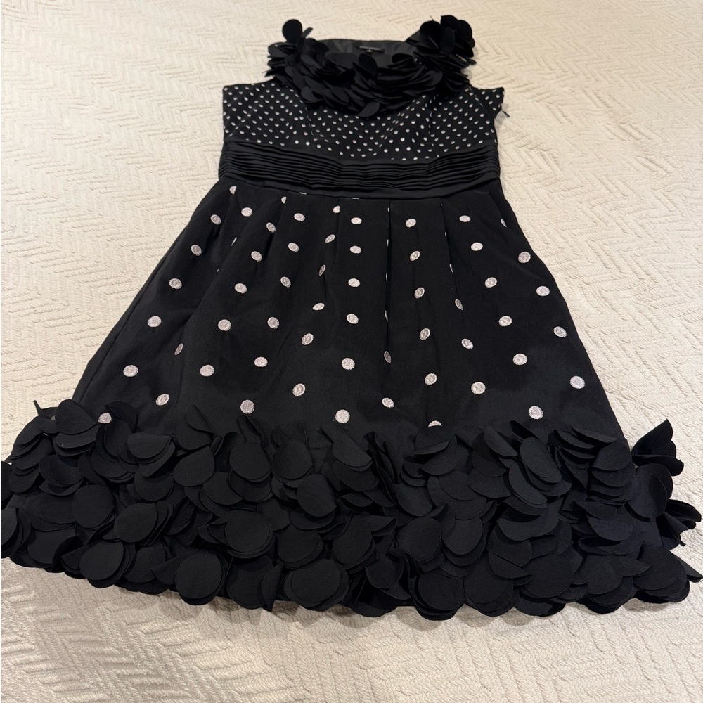 Samuel Dong Formal Polka Dot Black and White Dress